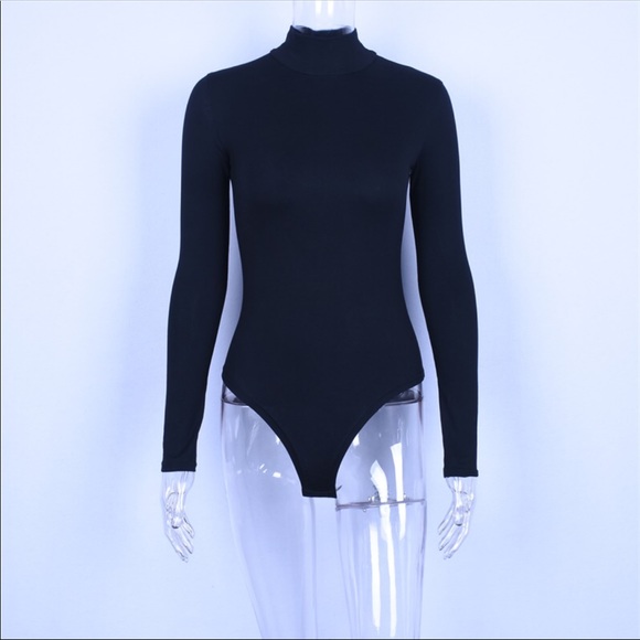 Just In! Turtleneck Bodysuit Basic Long Sleeve Tee - Picture 3 of 8